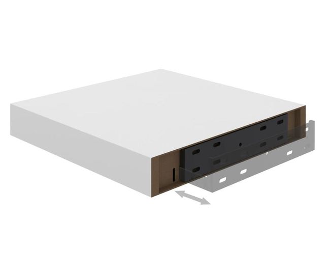 Rafturi de perete suspendate, 4 buc., alb, 23x23,5x3,8 cm, MDF