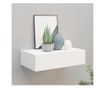 Raft de perete cu sertar, alb, 40x23,5x10 cm, MDF