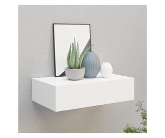 Raft de perete cu sertar, alb, 40x23,5x10 cm, MDF