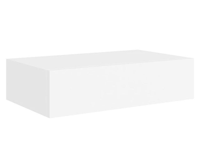 Raft de perete cu sertar, alb, 40x23,5x10 cm, MDF