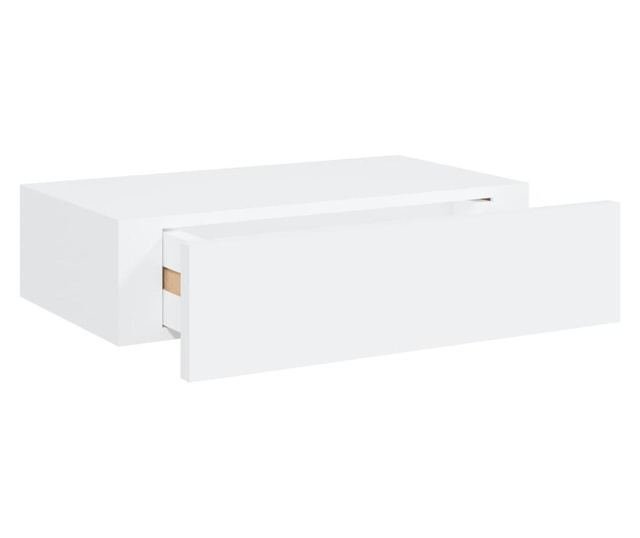 Raft de perete cu sertar, alb, 40x23,5x10 cm, MDF