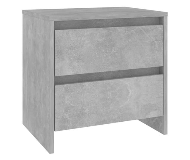 Stolik nocny, szary beton, 45x34,5x44,5 cm, płyta wiórowa