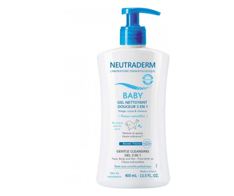 Neutraderm BABY 3in1 Gel curatare delicat față, păr, corp 400ml