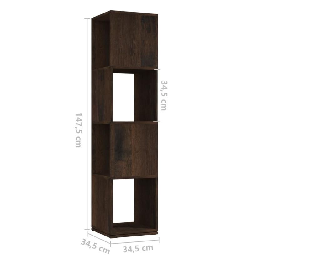 Περιστρεφόμενο Ντουλάπι, Καπνιστός Δρυς, 34.5x34.5x147.5 εκ., Μοριοσανίδα - 7