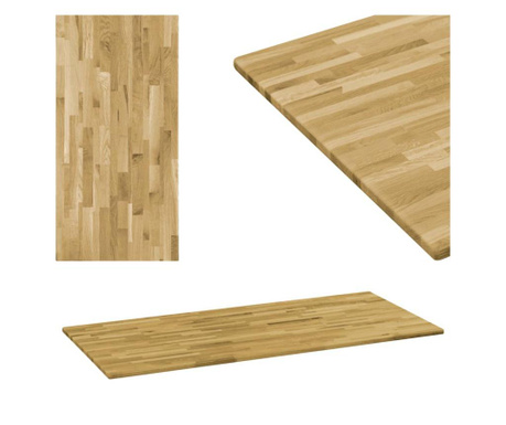 Blat masă, lemn masiv de stejar, dreptunghiular, 23mm 100x60cm