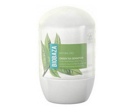 Deodorant natural pentru femei GREEN TEA SENSATION ceai verde si bicarbonat, Biobaza, 50 ml