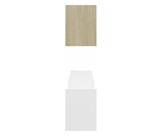 Rafturi de perete, 2 buc., alb/stejar sonoma, 100x15x20 cm, PAL