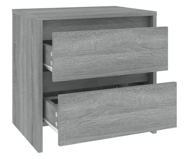 Stolik nocny, 2 szt., dąb sonoma szary, 45x34,5x44,5 cm, płyta wiórowa