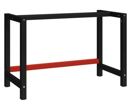 Cadru metalic banc de lucru, 120x57x79 cm, negru și roșu