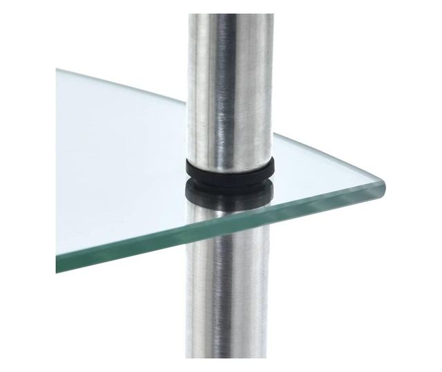 Raft cu 4 niveluri transparent, 30x30x100 cm, sticlă securizată