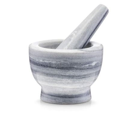 Zeller Mužar, mramor, sivi, Ø12x9 cm, 24506