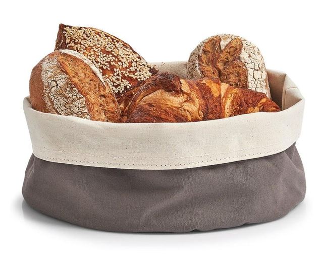 Zeller Košara za kruh platnena 25 x 13 cm, antracit-bež