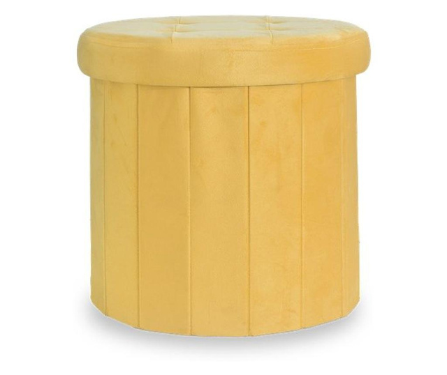 Sklopivi tabure okrugli žuta boja presvučen VELVET presvlakom