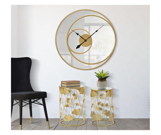 OGLINDĂ DE PERETE CU CEAS CM Ø 90X5,5