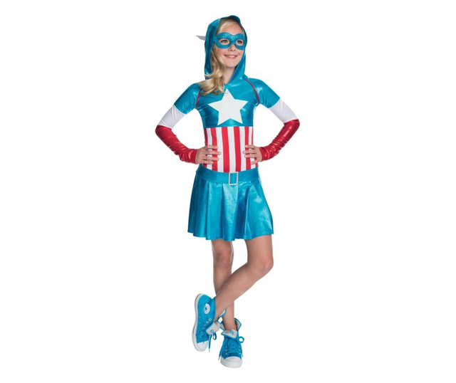 Рокля "Капитан Америка" за момичета 5-7 години 120 - 130 см