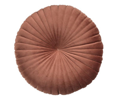 Perna decorativa matlasata rotunda, din velur, model Evantai, 40 cm, aramie, Topi Dreams