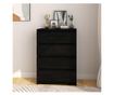 Dulap lateral, negru, 60x36x84 cm, lemn masiv de pin