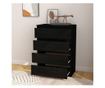 Dulap lateral, negru, 60x36x84 cm, lemn masiv de pin