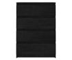 Dulap lateral, negru, 60x36x84 cm, lemn masiv de pin