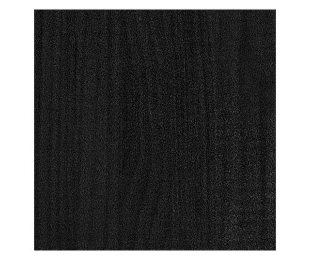 Dulap lateral, negru, 60x36x84 cm, lemn masiv de pin