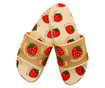 Papuci de plaja, albi, imprimeu cu căpșuni, mărime 40, 26 centimetri 40