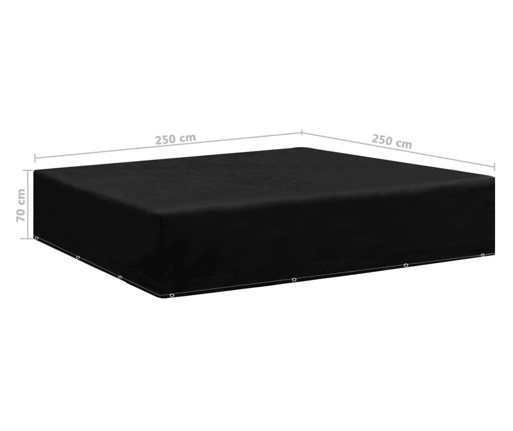 Husă mobilier de grădină, 12 ocheți, 250 x 250 x 70 cm - 5