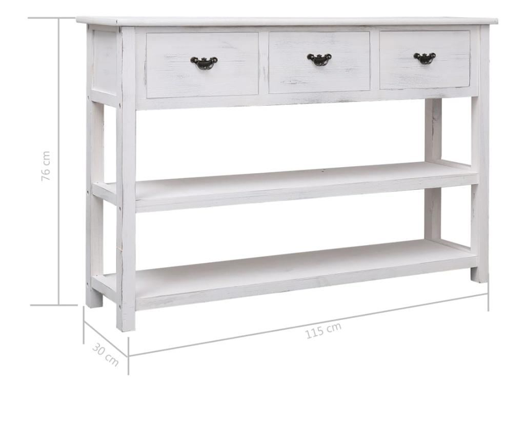 Прислужница, антично бяло, 115x30x76 см, дърво - 9