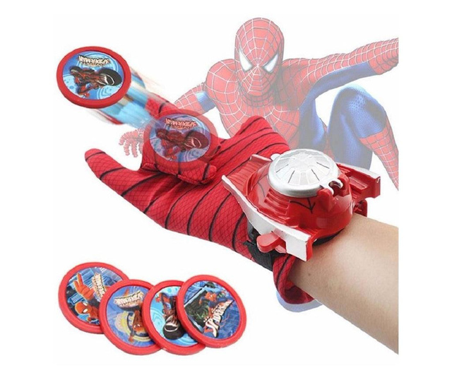Σετ δύο γάντια εκτοξευτή δίσκων Spider με φώτα και ήχους για παιδιά, 5 ετών