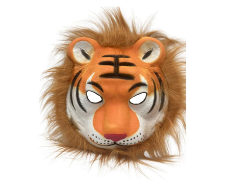 Maska zwierzęca Serkan tiger z uniwersalnym futrem, 26 x26 cm