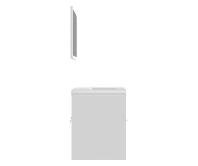 Set mobilier de baie, alb, PAL