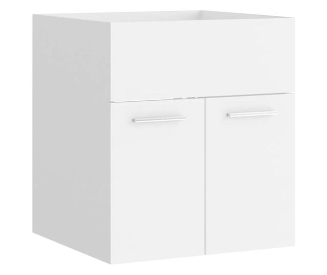 Set mobilier de baie, alb, PAL