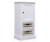 Set mobilier de baie, 5 piese, alb, lemn masiv