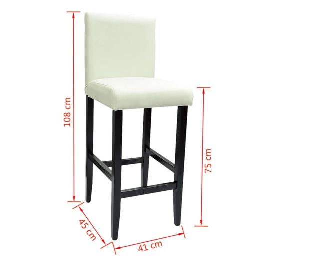 Barski stoli, 4 kosi, beli, umetno usnje