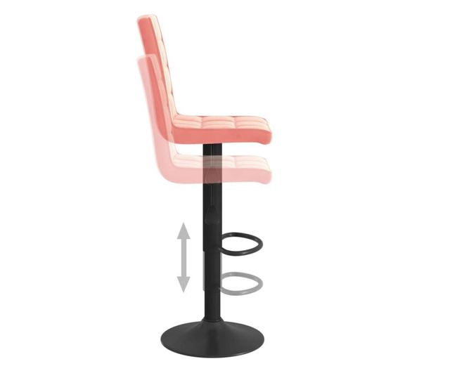 Barski stoli, 2 kosa, roza, žamet