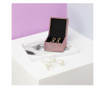 Cutie pentru bijuterii Ameliahome, basa, placa din MDF, 11x11x8 cm, roz