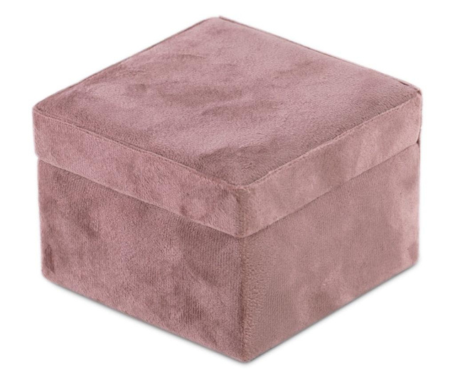 Cutie pentru bijuterii Ameliahome, basa, placa din MDF, 11x11x8 cm, roz