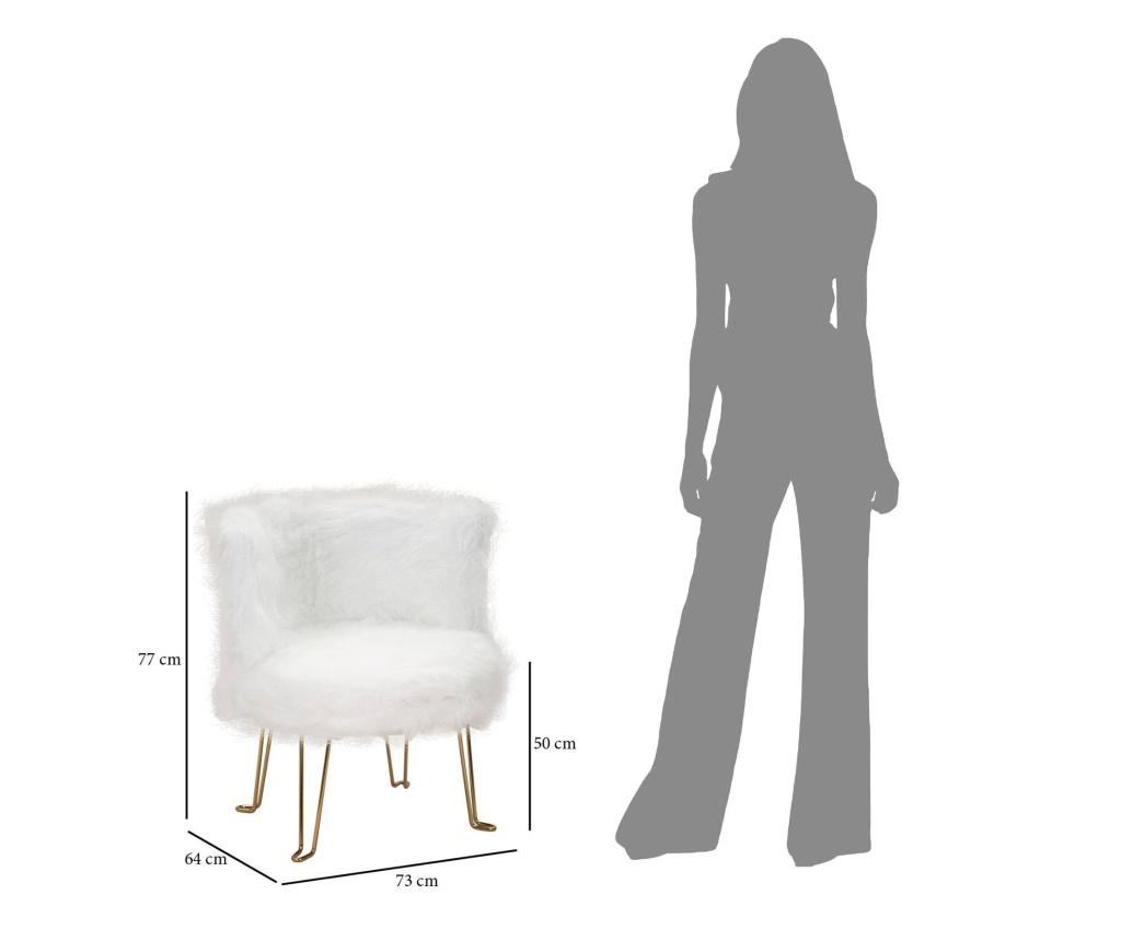 Fotelja Hacil bijela cm 73x64x77 - 7