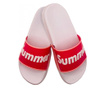 Papuci de dama cu imprimeu Summer, albi, marime 37, 24 centimetri 37 Alb