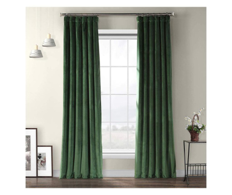 Draperie din catifea cu rejansa din bumbac tip fagure, madison, 200x270 cm, densitate 700 g/ml, basil green, 1 buc