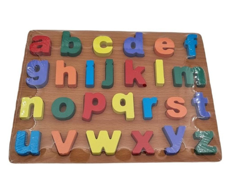 Alfabet colorat din lemn, 29x23 cm