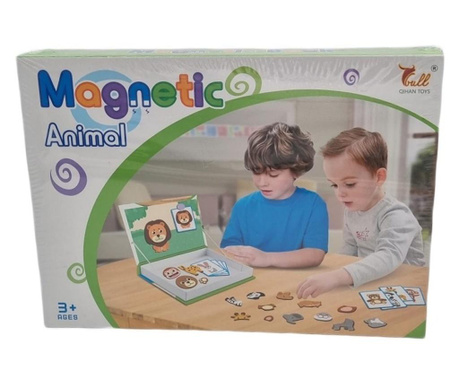 Cutie cu puzzle magnetic animale, 26x19 cm