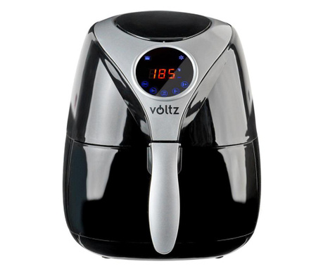 Фритюрник с горещ въздух Voltz V51980D, 1600 W, 3,2 л, цифров, таймер, черен