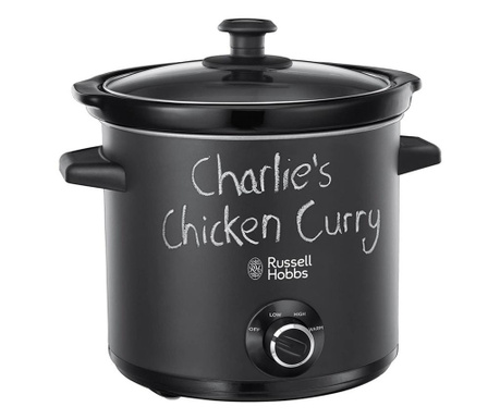 Уред за бавно готвене Slow cooker Russell Hobbs 24180-56 Chalkboard, 3.5 литра, Керамичен съд, 3 програми, Черен