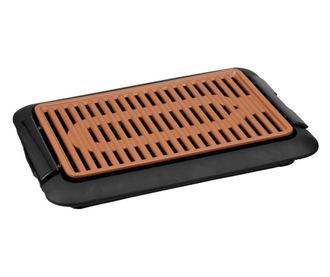 Gratar fara fum Voltz V51015D, 1250W, 23x36 cm, Acoperire ceramica, Negru / portocaliu
