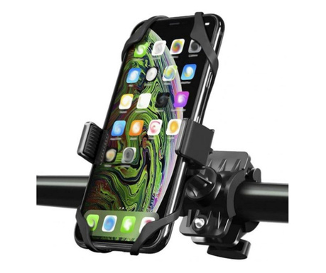 Kerékpár vagy babakocsi kormányra rögzíthető telefontartó, 5,5 - 9,5 cm széles telefonokhoz