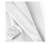 Set draperii din catifea cu inele negre, Madison, 250x245 cm, densitate 700 g/ml, alb, 2 buc  250 x 245