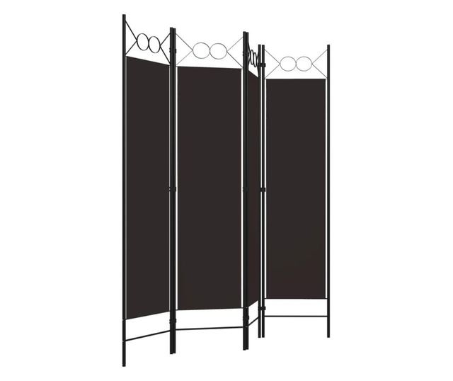4 paneles szobaelvlaszt, barna, 160 x 180 cm