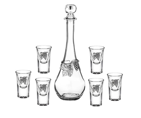 Комплект за ракия с обков - Бутилка и 6 бр. чаши