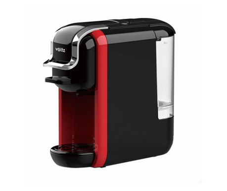 Еспресо машина за мляно кафе и капсули 5в1 Voltz V51171B5, 1650W, 19 bar, Черен/червен