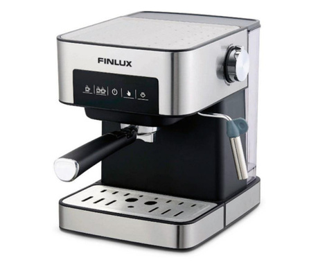 Finlux FEM-1794, 850 W, 15 бара, 1,6 л, две цедки за 1 или 2 кафета, неръждаема стомана
